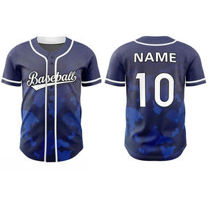 Maillot de baseball personnalisé OEM, uniforme à boutons intégraux par sublimation, tenue d'équipe à séchage rapide, logo frontal, grandes tailles, vente en gros - Product Image 2