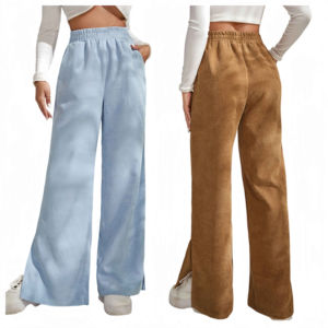 Nuevos Pantalones de Forro Polar para Mujer, de Cintura Alta, Planos, Transpirables, Casuales, Estilo Hip Hop, Color Sólido, Otoño Invierno, Precio Económico, OEM Personalizado - Product Image 1