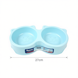 Bol d'alimentation pour chat Yommy 27 cm à double compartiment pour animaux de compagnie avec design visage de chat - Product Image 2