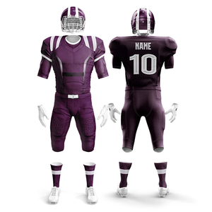 Uniforme de football américain personnalisé par sublimation, manches courtes, avec revers, maillots d'entraînement de football américain - Product Image 3