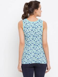 Débardeur sans manches à imprimé floral pour femme, col rond, tricoté, décontracté, respirant, en coton, longueur normale - Product Image 2