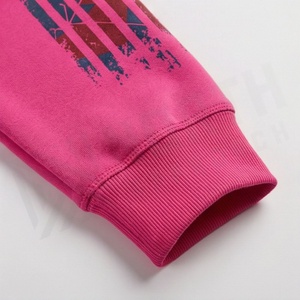 Unisex <b>Pink</b> USA Print <b>Tracksuit</b> Hoodie And Pants Set Casual Full Sleeve Drawstring Sweatshirt With Pocket Autumn Wear - Product Image 6