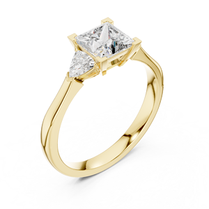 แหวนเพชรทรงปรินเซสคัท เพาะเลี้ยงในห้องปฏิบัติการ ทองคำ 14K 18K สีเหลือง น้ำหนักรวม 1.30 กะรัต รับรองโดย IGI สี DEF ความสะอาด VVS แหวนแต่งงาน เครื่องประดับชั้นดี ผู้ผลิต ODM - Product Image 3
