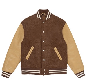 Latest Made Style Winter Quilted Lining Wool Varsity <b>Jackets</b> For <b>Men</b> Woolen Fabric Casual Style Front Logo For Winter Plus Size - Product Image 1