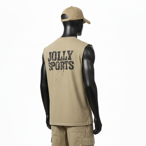 Camiseta sin mangas de algodón grueso para hombre, estilo casual, para gimnasio, con logo estampado, 100% algodón, corte holgado. - Product Image 5