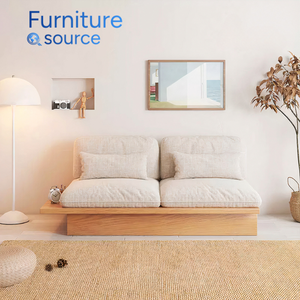 Sofá de madera moderno directo de fábrica de Vietnam Cojines beige Durable OEM/ODM Fabricante Sala de estar - Product Image 2