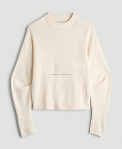 Sweat-shirt en laine surdimensionné pour femme, style hip-hop, col personnalisé, motif uni brodé, taille XS, idéal printemps/hiver, qualité supérieure - Product Image 5