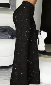 Hardhoodi Interination Women High Elastic Waist <b>Cow</b> <b>Print</b> <b>Flare</b> Pants Full Length Sporty Trousers Pockets All Seasons - Product Image 3