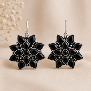 Hot Selling Antique Silver Plated Brass <b>Turquoise</b> Black Onyx Bezel Setting Bohemian <b>Stud</b> <b>Earrings</b> Women Party Gift Wholesale - Product Image 5