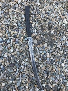 Couteau de chasse DIY à lame en acier Damas à pointe tombante avec manche noir, épaisseur 0,6 mm - Product Image 2