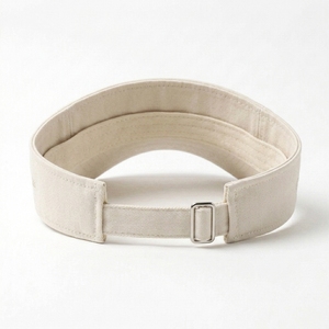 Visière de sport structurée personnalisée en sergé 100% coton, visière incurvée, boucle métallique réglable, broderie 3D, devant uni, OEM - Product Image 6