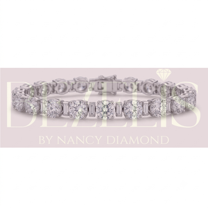 Bracelet tennis en diamant de laboratoire taille émeraude radiant en or blanc 18 carats, collection de joaillerie fine certifiée durable - Product Image 2