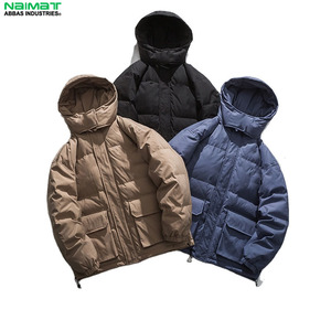 Ribbed Collar <b>Flight</b> Bomber Puffer <b>Jacket</b> <b>Men</b> No Hood Classic Casual Quilted Aviator <b>Jacket</b> Warm Padded Coat - Product Image 4