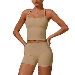 Breathable Women's 2 Piece <b>Sets</b> Push Up Sports Bra With Highly Stretchable Shorts Lightweight Spandex Polyester Womens Yoga <b>Sets</b> - Product Image 6