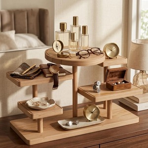 Organisateur de rangement en bois à 5 niveaux pour bijoux, parfums et usage en cuisine, support de rangement de table, décoration intérieure, organisation - Product Image 4