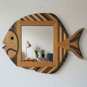 Nordic Minimalist Wooden Wall <b>Mirror</b> <b>Round</b> Solid Wood Frame <b>Mirror</b> for <b>Bathroom</b> Living Room Bedroom Home Decor - Product Image 3