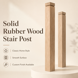 Poste de Escalera de Madera de Caucho Sólido de Alta Calidad y Elegante - Muebles Tradicionales para Escaleras con 1 Año de Garantía y Diseño Clásico para el Hogar - Product Image 1
