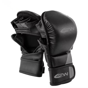 Gants de MMA en cuir professionnels personnalisés, respirants, anti-humidité, fermeture auto-agrippante, pour sparring, grappling, arts martiaux, boxe - Product Image 3