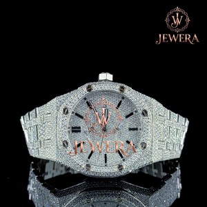 OEM ODM Stainless Steel Hip Hop Moissanite Diamond Watch Luxury Custom Iced Out Wristwatch with Moissanite Stones for Sale - Product Image 1