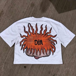 Custom Logo 200gsm Terry Streetwear Box Cut Tee Heavyweight <b>Cropped</b> <b>Top</b> Print Graphic Polyester/Cotton Oversized Boxy Fit - Product Image 6