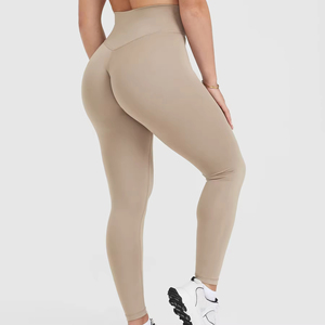 Leggings de sport pour femmes à taille haute en Spandex/Nylon à séchage rapide, pour marque privée (OEM et ODM) – Idéal pour le yoga et le fitness - Product Image 2