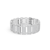 Bracelet manchette ouverte Aurum Diam Or Argent avec pendentif nom micro-pavé, Moissanite taille brillant D-VVS, breloque certifiée EGI, forme couronne