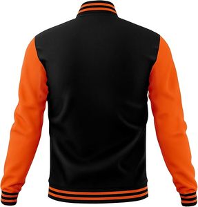 High Quality Men's Varsity Jackets Thin <b>Stand</b> Collar Light <b>Weight</b> Winter Wool Body Leather Sleeve Best Design Plain Fabric Front - Product Image 2