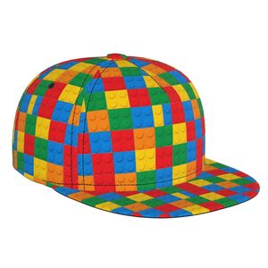 Casquette Snapback 6 Panneaux à Motif Blocs, Réglable, Unisexe, Style Urbain, en Toile, pour Toutes Saisons, Décontractée - Product Image 2