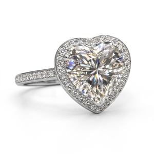 Bague en platine de luxe pour femme, sertie de diamants de laboratoire en forme de cœur, certifiée IGI, 2,10 carats, pour fiançailles, mariage et soirées - Product Image 3