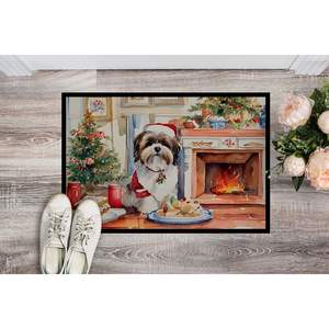 New Lhasa Apso Christmas Cookies <b>Doormat</b> 18H X 27W Indoor/Outdoor Non-Slip Low Pile Rug Washable Front Door Entryway Mat - Product Image 2