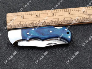 Cuchillo Táctico Plegable EDC de Acero Inoxidable para Camping y Caza al Aire Libre, Mango Personalizable de Madera Pakka, Bajo MOQ, ¡Gran Venta! - Product Image 5