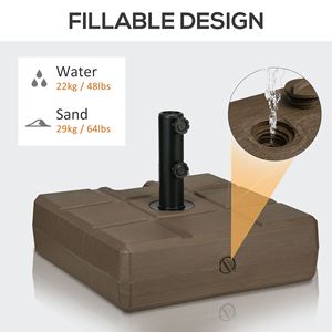 Supporto per Ombrellone in Acciaio Marrone Resistente per Pali da 1.2, 1.5 e 2 Piedi con Base Riempibile, Arredo da Esterno per Supporto Stabile - Product Image 5