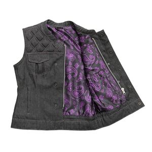 Chaleco de mezclilla para motocicleta para mujer - Product Image 1