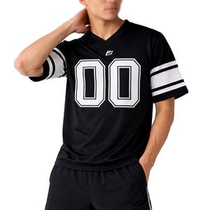 Jersey de Fútbol Americano Negro Oversize para Hombre, Transpirable, de Malla, Uniforme de Equipo Personalizado, Ropa Urbana, Venta al por Mayor, OEM, Jersey de Fútbol USA, MOQ Bajo - Product Image 1