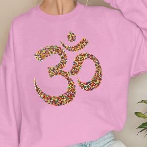 Sweat-shirts décontractés pour femmes en tricot imprimé avec un symbole Om et des cercles - Product Image 4