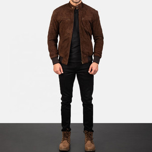 Best Design Cow <b>Suede</b> Leather <b>Jacket</b> For <b>Men</b> Customized High Quality Zipper Up Closure Side Pockets Fashionable <b>Jacket</b> <b>Men</b> - Product Image 2