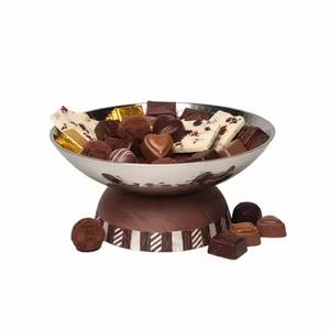 Bol à chocolat élégant en métal, bol de service en acier inoxydable pour bonbons, fruits secs, en-cas - Product Image 2