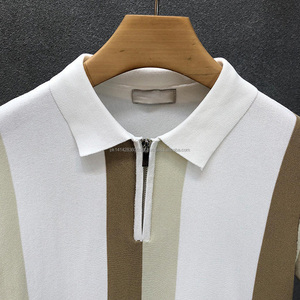 Polo en tricot pour homme, dernière mode, haute qualité, respirant, col zippé, style Old Money, vêtements décontractés pour homme - Product Image 3