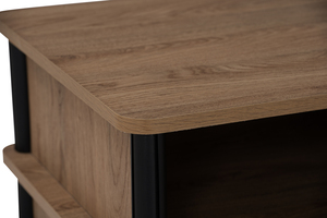 Mid Century Modern Minimalist Nightstand with Open Storage <b>Shelf</b> Solid Wood <b>Bedside</b> Table for Modern Bedroom Accent - Product Image 4