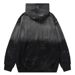 Sudadera con capucha y cremallera Glory Premium de alta calidad, bordada a medida, negra, unisex, 100% algodón, de gran tamaño, con efecto lavado. - Product Image 2