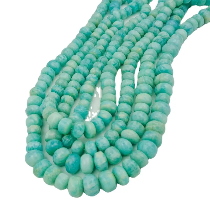 Atacado Natural Gemstone Amazonite 8 MM Rodada Beads Azul Loose Gemstones Strand Handmade Beads Jóias Bead Jóias Presentes