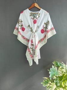 Robe longue kaftan en pur coton, imprimé floral indien, kimono d'été confortable, décontracté, doux, pour la maternité et la plage, imprimé hiver uniquement - Product Image 5