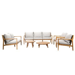 Conjunto de Muebles de Jardín de 6 Piezas en Madera de Acacia Sólida, Sofá Seccional para Exteriores con Cojines y Mesa de Centro - Product Image 4