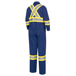 Custom Hi-Vis Construction Suit Men's Electrician Workwear Reflective <b>Overall</b> Coverall with Custom Logo Hi-Vis Working Uniform - Product Image 2
