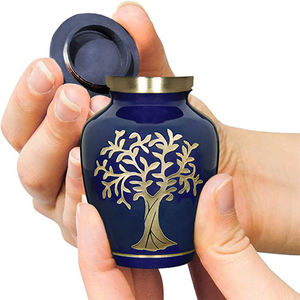 Urna Pequeña Azul Árbol de la Vida para Cenizas Humanas, Mini Urnas Conmemorativas que Crean un Lugar de Descanso Cálido para su Ser Querido - Product Image 1