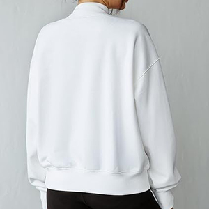 Custom Printed Women Mock Neck Sweatshirt Heavyweight Streetwear Pullover - Product Image 5