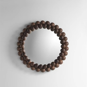 Miroir mural décoratif rond élégant en résine pour salon, chambre à coucher et couloir Décoration intérieure Miroir élégant avec cadre en résine - Product Image 1