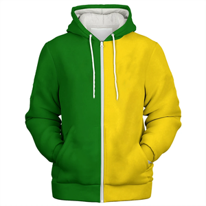 Premium Two Tone Split Sorority Hoodie Green <b>Yellow</b> Aesthetic Color Block Pullover Unisex 100% Cotton Custom Embroidery OEM - Product Image 1