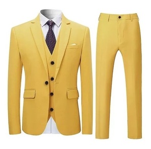 Dernier design tendance : Costume de marié 2 pièces pour homme, style affaires, blazer simple boutonnage en polyester/coton, ensemble plat avec braguette zippée - Product Image 2