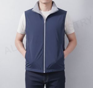ALIROZ INDUSTRY Reversible Sleeveless Gilet Vest Mens Winter Travel Windproof Outdoor Zipper Vintage Casual Design - Product Image 1